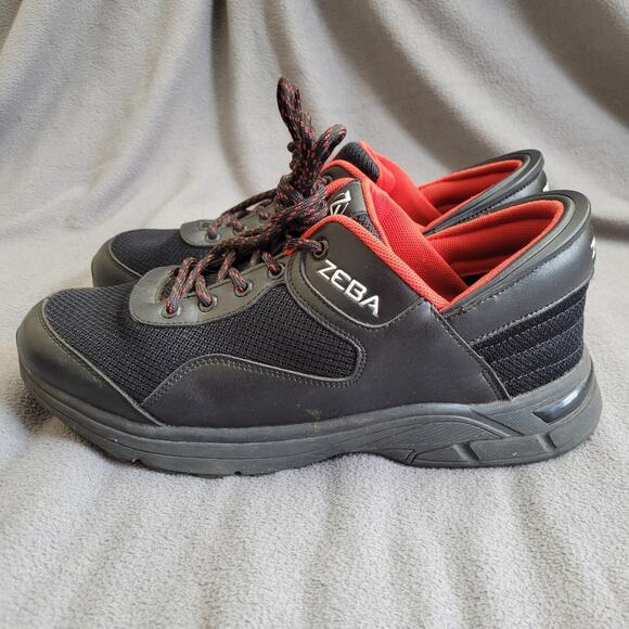 Other Other - COSMIC BLACK ZEBA Sneaker Shoes Mens Size 12 Hands Free Slip On Tie Once Red